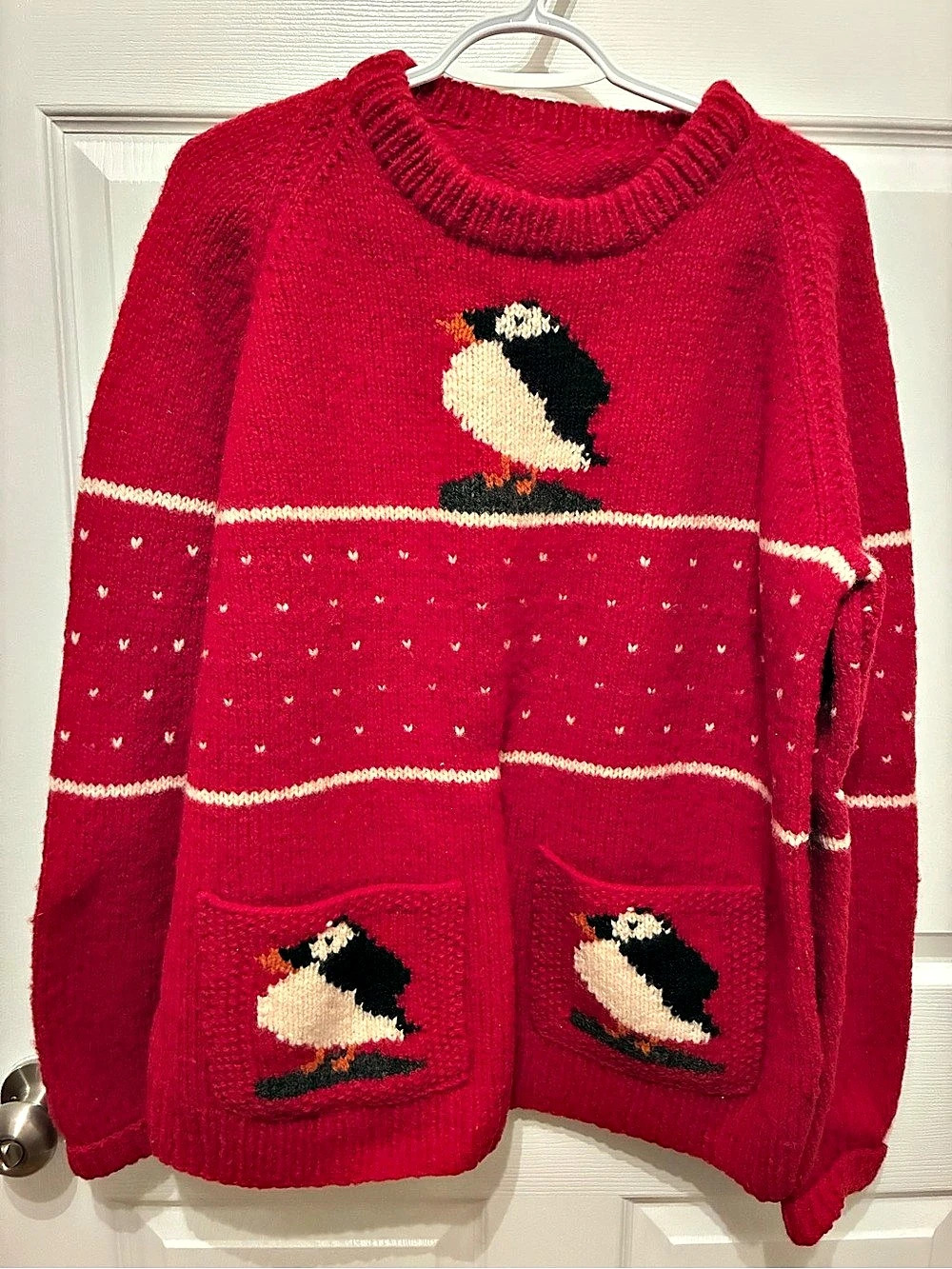 Red Penguin Graphic Knit Sweater